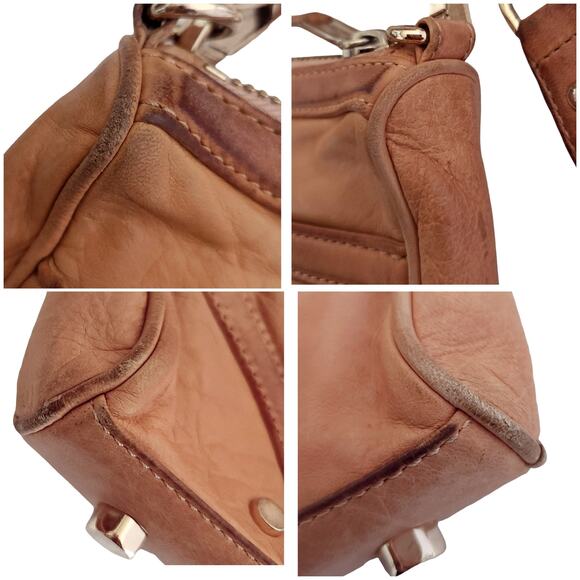 REBECCA MINKOFF MAC Bombe leather crossbody chain shoulder bag tan classic purse - Picture 11 of 12